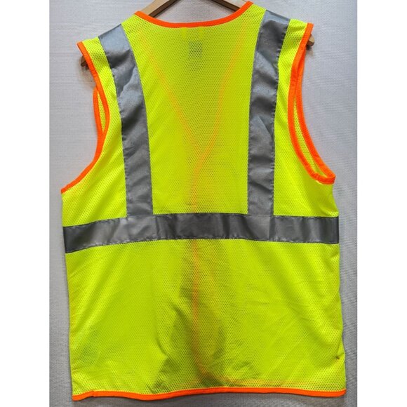 Carhartt Men's Safety Vest Visibility Reflective Mesh Workwear Size M Neon Green - Picture 2 of 10